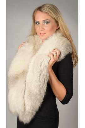 Grey fox fur collar - Neck warmer